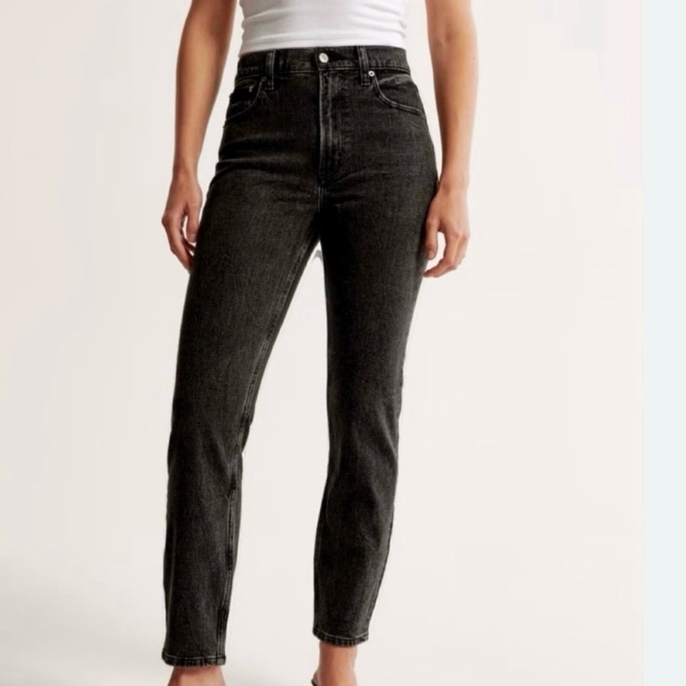 Abercrombie & Fitch High Rise Mom Classic Black Women's Jeans
